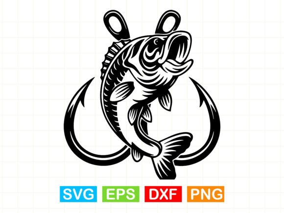 Bass Fish Hook SVG