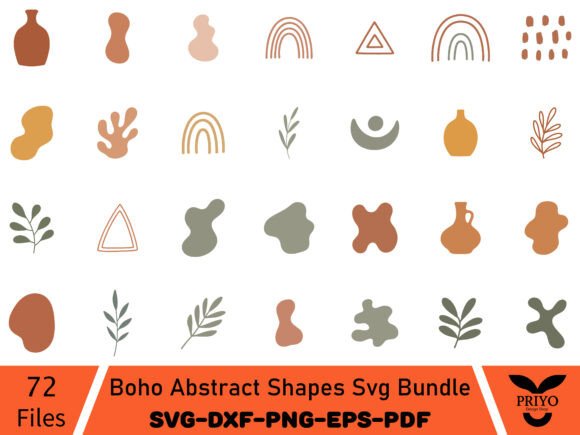 Boho Abstract Shapes SVG Bundle, Boho