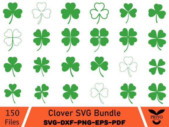 Clover SVG Bundle, Shamrock Clover Svg