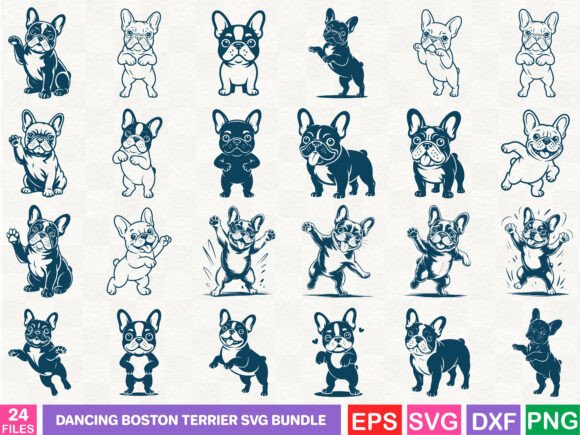 Dancing Boston Terrier SVG Bundle