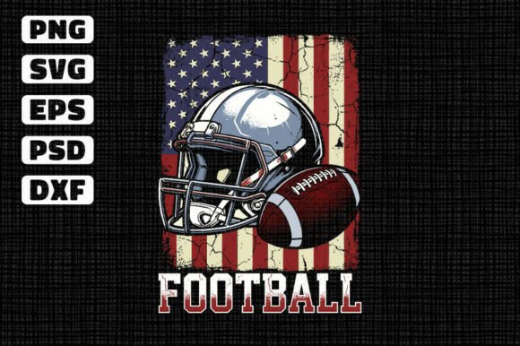 Distressed American Flag Football SVG