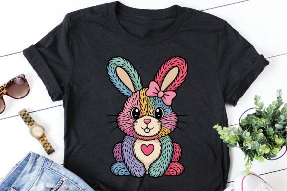 Faux Yarn Easter Bunny PNG SVG EPS
