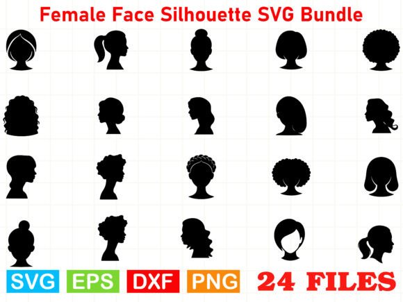 Female Face Silhouette SVG Bundle