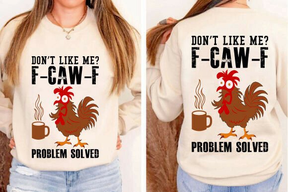 Funny Chicken Coffee F-CAW-F PNG SVG