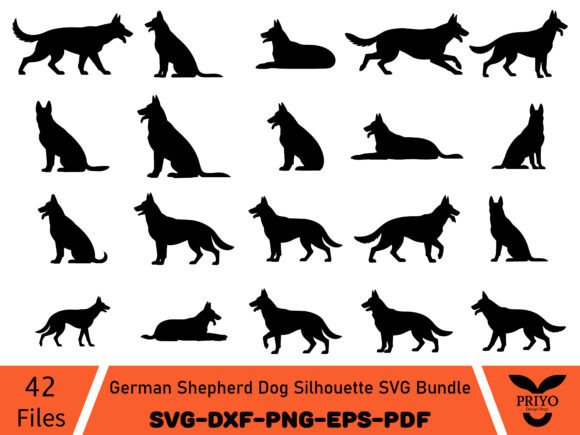 German Shepherd Dog Silhouette SVG