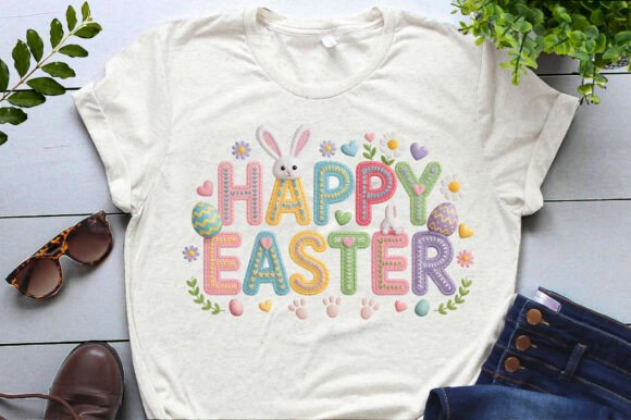 Happy Easter Latch Yarn SVG EPS