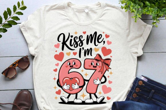 Kiss Me I’m 67 Valentine’s Day PNG SVG