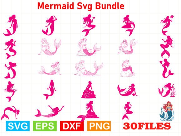 Mermaid SVG Bundle: Mermaid Clipart