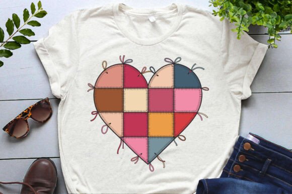 Patchwork Heart Valentine’s Day PNG SVG