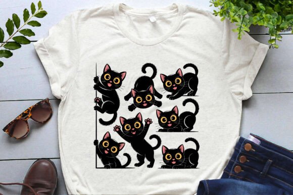 Peeking Black Kitten Cat Clipart PNG SVG