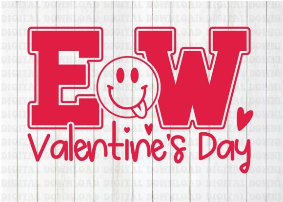 Sarcastic Ew Valentine’s Smiley Face SVG