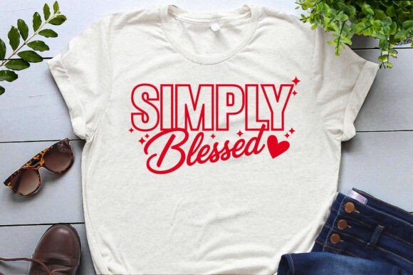Simply Blessed Valentines Day PNG SVG